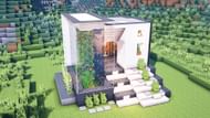 This particular modern home trades interior room for a gorgeous aquarium (Image via SheepGG/YouTube)